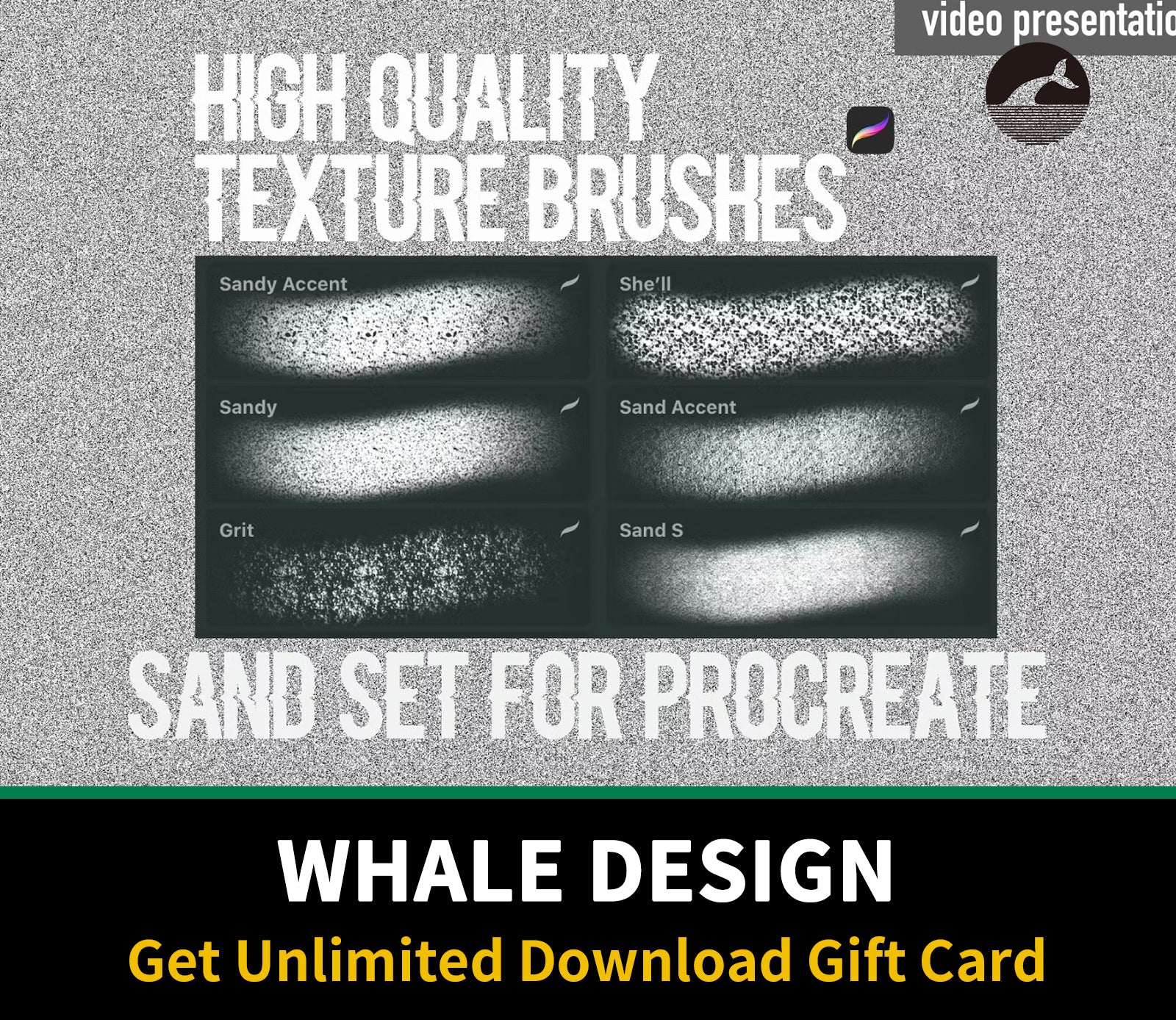 688 Procreate texture brushes.Sand - whaledesign