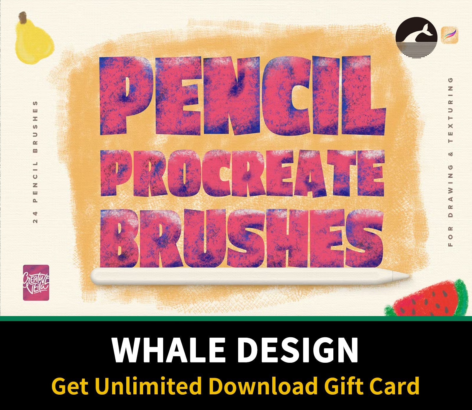 690 Procreate Pencil Brushes - whaledesign