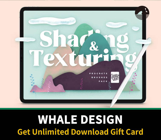 692 Shading and Texture Procreate Brushes - whaledesign