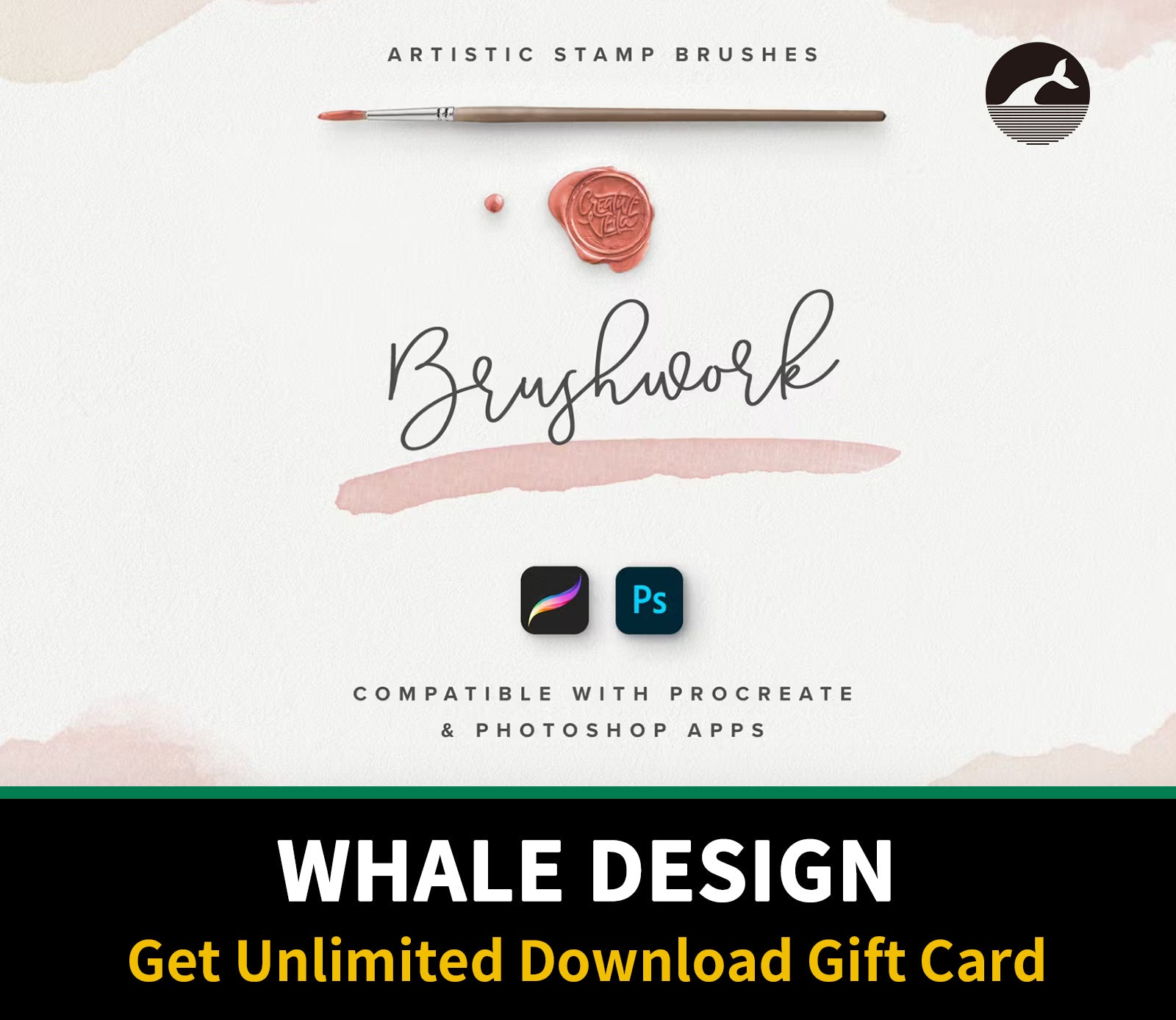 694 Brushwork: Artistic Procreate & Photoshop brushes - whaledesign